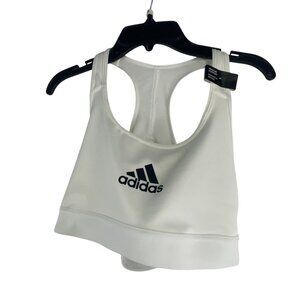 Adidas NWT Women's Power MS Training Sports Bra 36AC White Racerback Workout